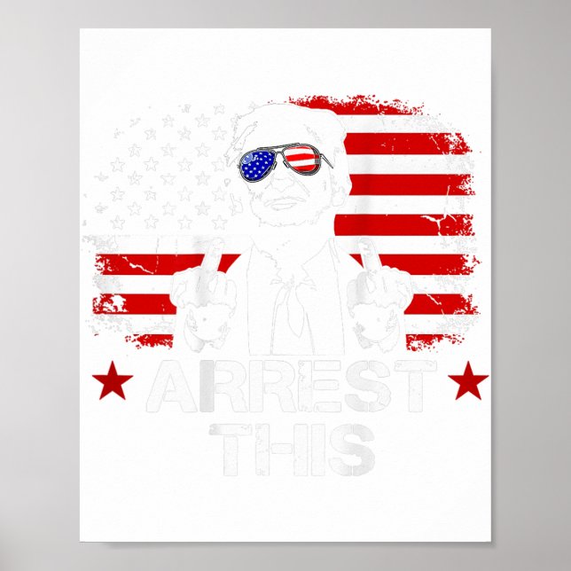 Grip den här Trump Finger Pro Trump-Flagga i Ameri Poster (Framsidan)