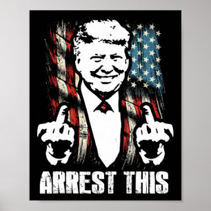 Grip Denna Trump Rolig Mellanfinger USA Amerikansk Poster