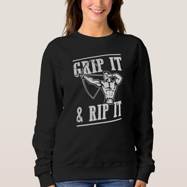 Grip It And Rip It Distressed Style Archery Life T Shirt (Framsida)