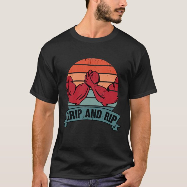 Grip och Rip Arm, brottning Pappa T Shirt (Framsida)