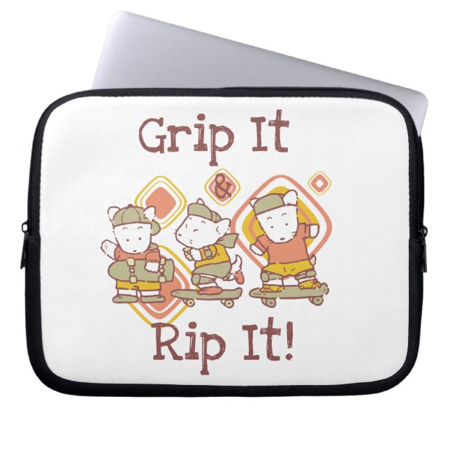 Gripa det och riva sönder det som Skateboarding Laptop Sleeve (Framsidan)