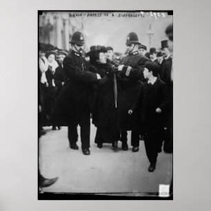 Gripandet av en Suffragette i London England 1910 Poster