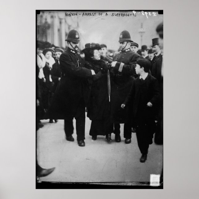 Gripandet av en Suffragette i London England 1910 Poster (Framsidan)