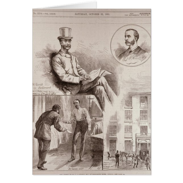 Gripandet av Herr C.S. Parnell, MP Hälsningskort (Framsidan)