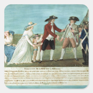 Gripandet av Louis XVI och hans familj Fyrkantigt Klistermärke