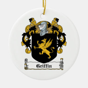 Gripfamiljvapensköld Julgransprydnad Keramik
