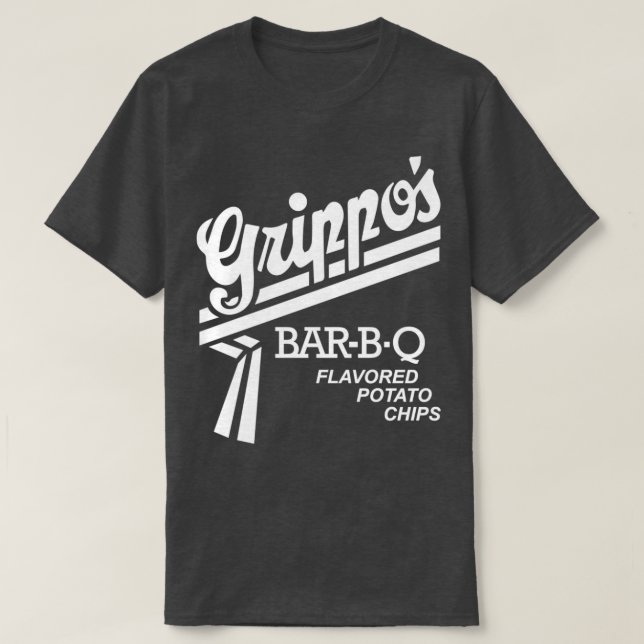 Grippox27s barbq smaksatt potatis chip vit T Shirt (Design framsida)