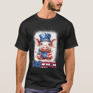 Gris 4 juli: Patriotic Merica USA flagga T Shirt