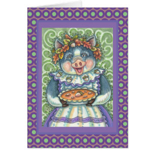 GRIS & ACORN PAJ THANKSGIVING GREETING CARD Blank OBS Kort