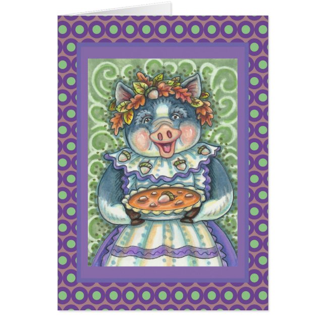 GRIS & ACORN PAJ THANKSGIVING GREETING CARD Blank OBS Kort (Framsidan)