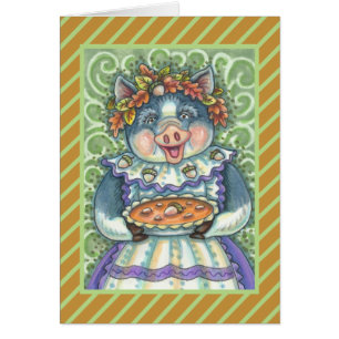 GRIS & ACORN PAJ THANKSGIVING GREETING CARD Blank OBS Kort