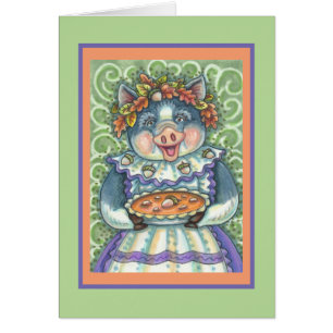 GRIS & ACORN PAJ THANKSGIVING GREETING CARD Blank OBS Kort