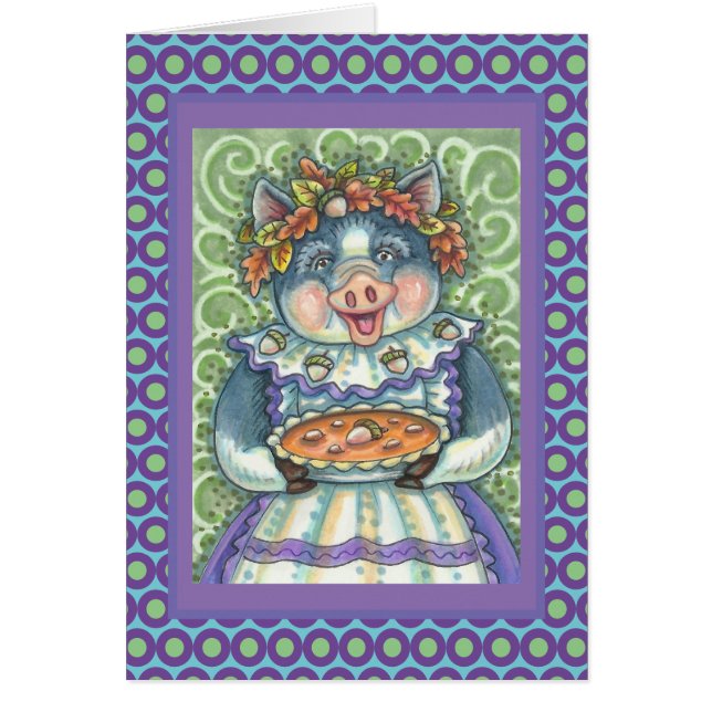 GRIS & ACORN PAJ THANKSGIVING GREETING CARD Blank OBS Kort (Framsidan)