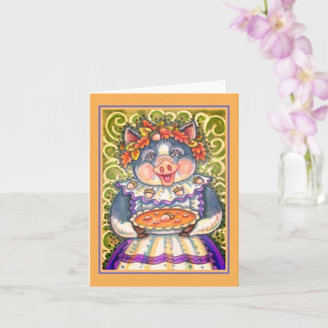 GRIS & ACORN PAJ, THANKSGIVING MED KÄRLEK Blank Kort (Orkide)