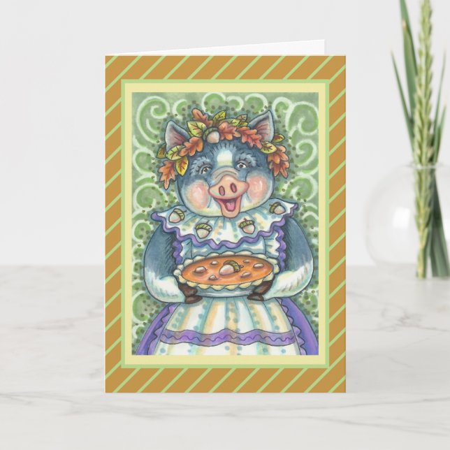 GRIS & ACORN PAJ, THANKSGIVING MED KÄRLEK HELGKORT (Framsida)