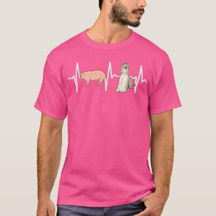 Gris Afghan Hound Heartslag Hund älskare T Shirt