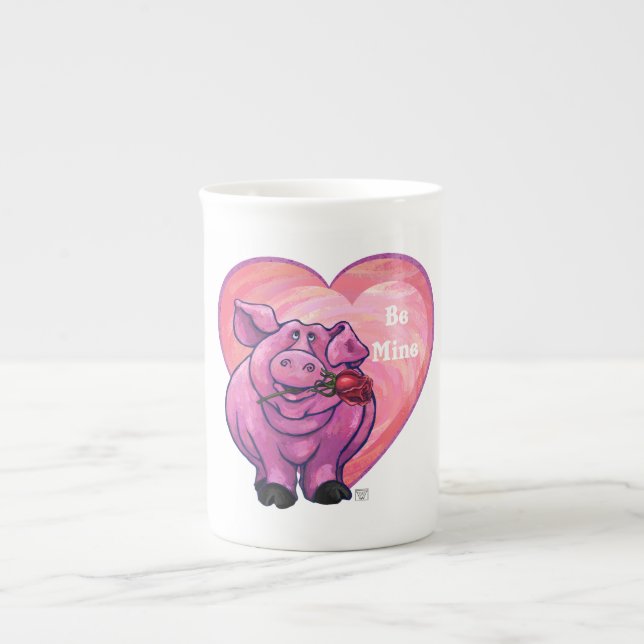 Gris Alla hjärtans dag Benporslin Mugg (Framsidan)