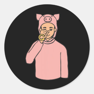 Gris Animal ASL Hand Gesture Döv Hörselförlust Awa Runt Klistermärke