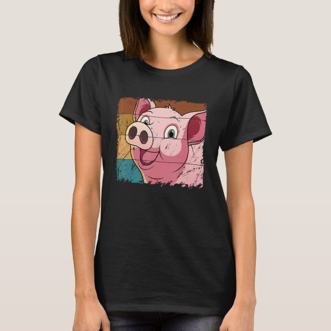 Gris, Ansikte, För manar husdjur, jordbruk T Shirt (Framsida)