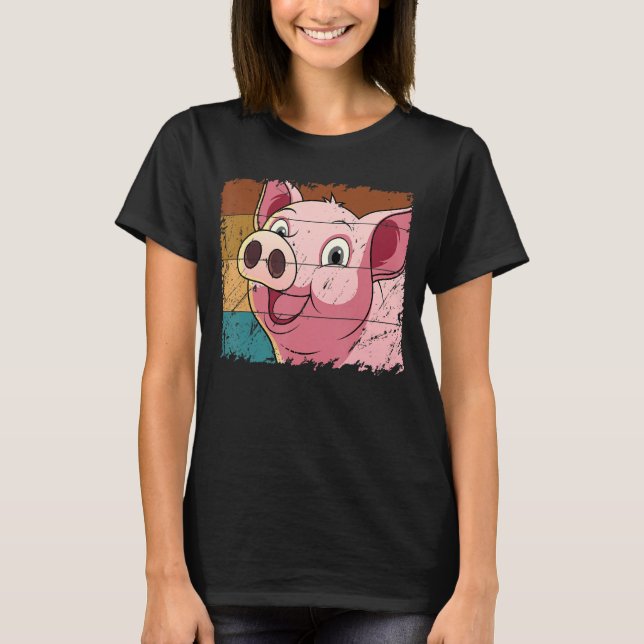 Gris, Ansikte, För manar husdjur, jordbruk T Shirt (Framsida)