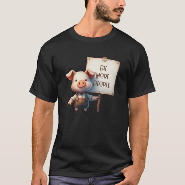 Gris - Ät fler människor T Shirt (Framsida)