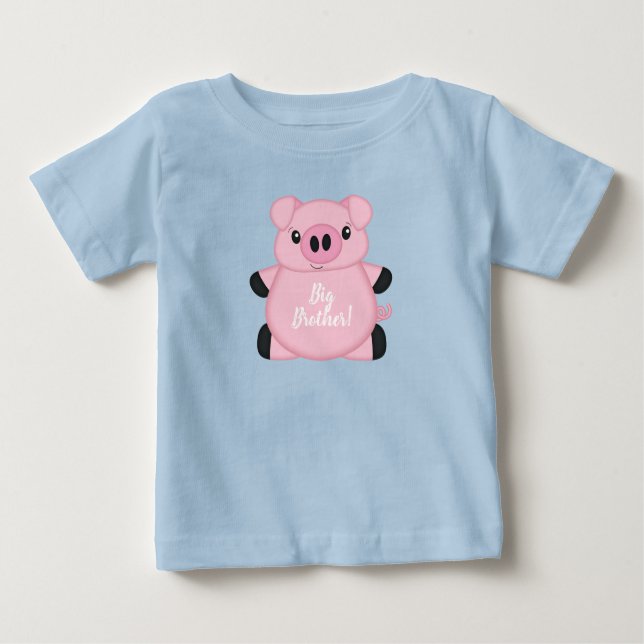 Gris Baby Shower Farm Blue Boy T Shirt (Framsida)