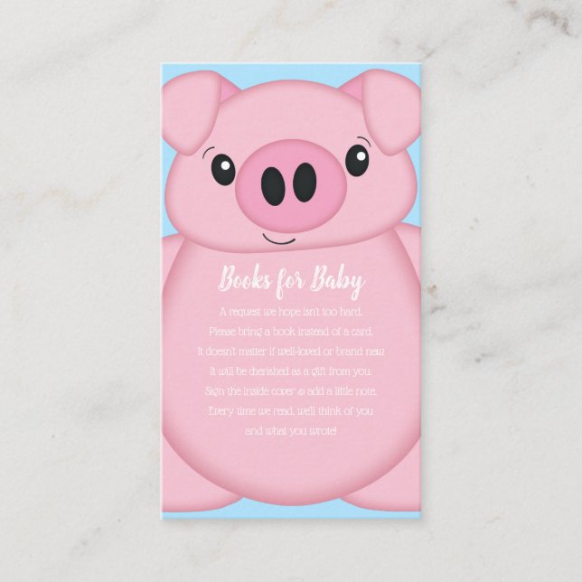 Gris Baby Shower Farm Blue Boy Tilläggskort (Framsida)