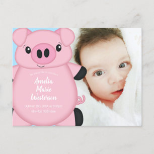 Gris Baby Shower Farm Blue Boy Vykort
