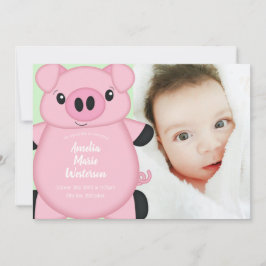 Gris Baby Shower Farm Inbjudningar