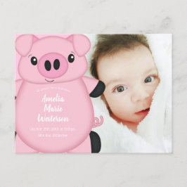 Gris Baby Shower Farm Rosa Girl Girl Vykort