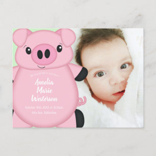 Gris Baby Shower Farm Vykort