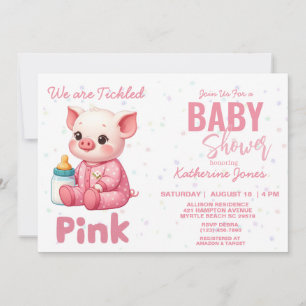 Gris Baby Shower Rosa Girl Girl Farm Inbjudningar