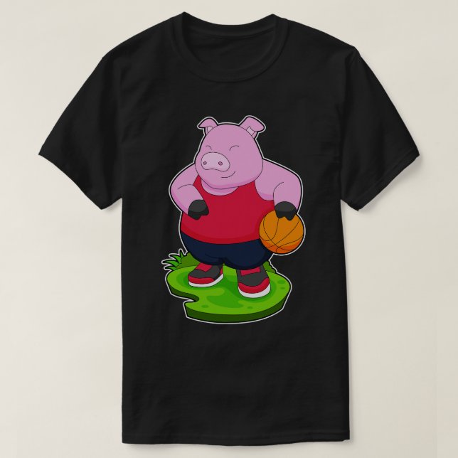 Gris Basketball-spelare Basketball T Shirt (Design framsida)