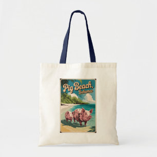 Gris Beach Bahamas Travel Art Vintage Tygkasse