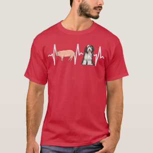 Gris Bearded Collie Heartslag Hund älskare T Shirt