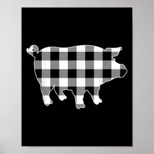 Gris Black& White Buffalo Play Merry Christma Poster