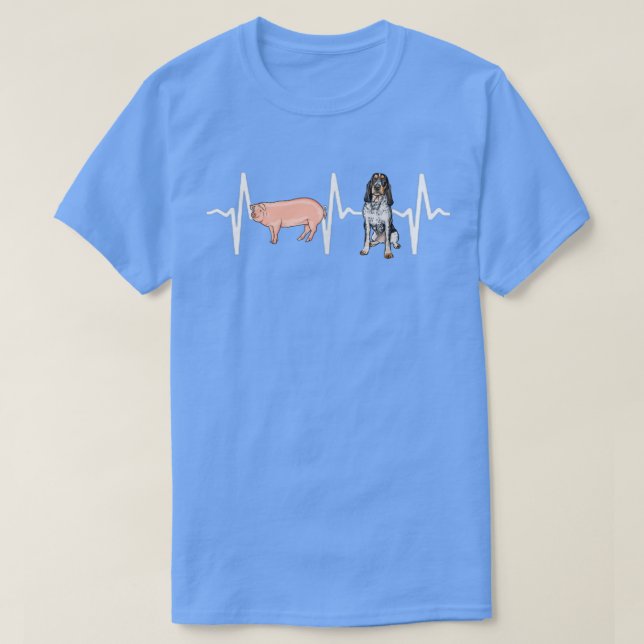 Gris Bluetick Coonhound Heartslag Hund älskare T Shirt (Design framsida)