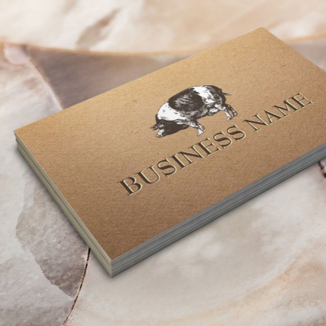 Gris boskapsuppfödning Rustic Kraft Visitkort (Skapare uppladdad)