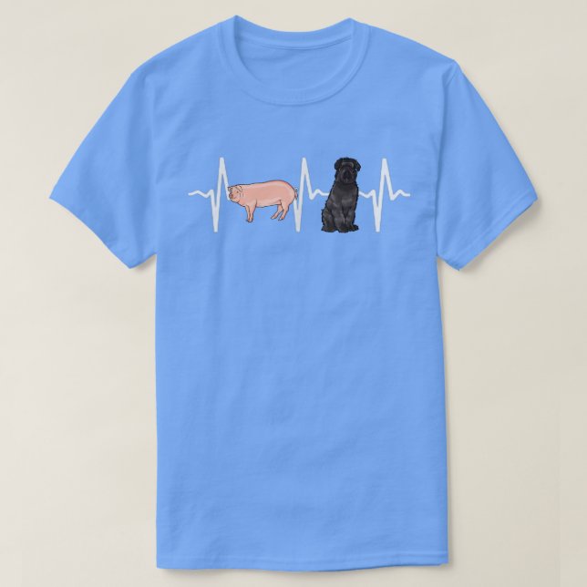 Gris Bouvier des Flandres Heartslag Hund älskare T Shirt (Design framsida)