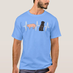 Gris Bouvier des Flandres Heartslag Hund älskare T Shirt