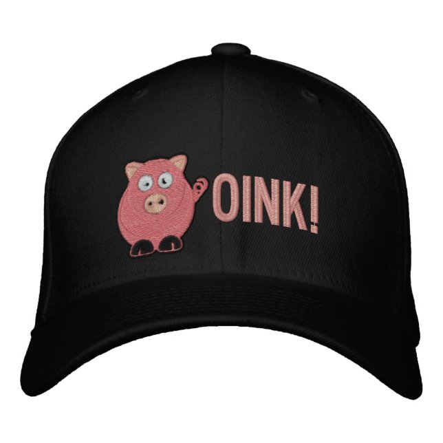Gris Broderad Oink Hatt Keps (Framsida)