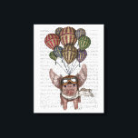 Gris Canvastryck<br><div class="desc">Gris och ballonger efter Fab Funky. Gris ligger i luft med hjälp av ballonger. | 190031D</div>