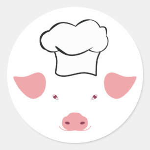 Gris Chef Runt Klistermärke