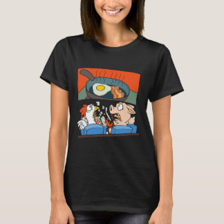 Gris Chicken tittar på en skräckfilm T Shirt