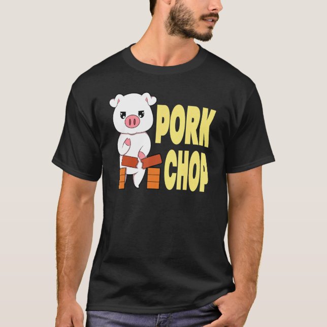 Gris Chop Martial Arts Karate Chop T Shirt (Framsida)