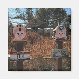 Gris Chop, Roligt Grisar, Idaho Funny Signs Magnet