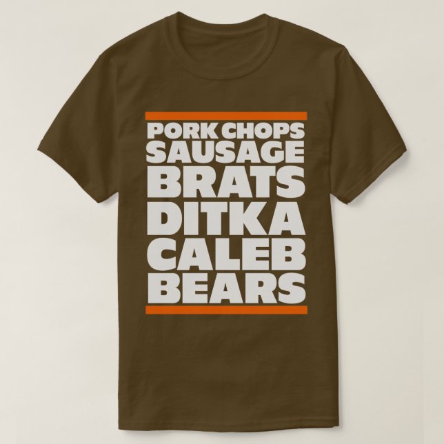 Gris chops korvbrats ditka Caleb Bears T Shirt (Design framsida)