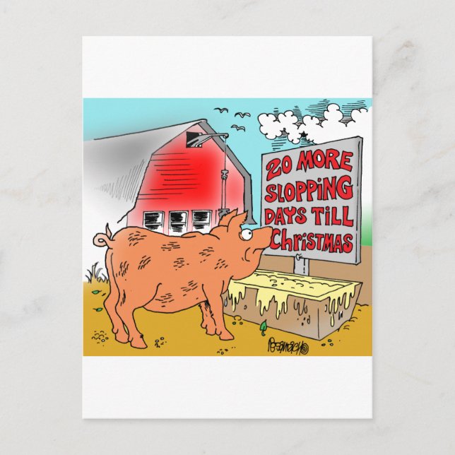 GRIS / CHRISTMAS TECKNAD GIFTWARE HELG VYKORT (Framsida)