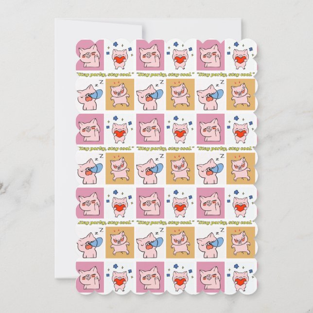 gris citat ansikte inbjudningar (Baksida)