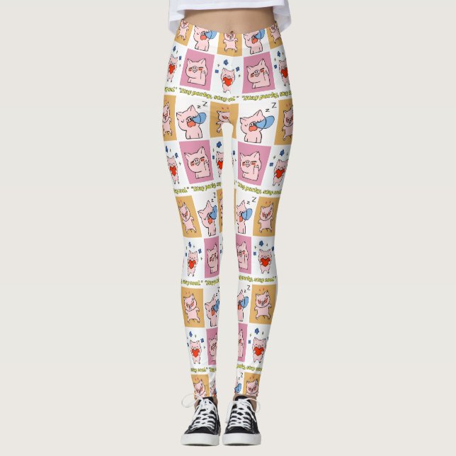 gris citat ansikte leggings (Framsida)